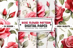 Rose flower pattern digital paper Product Image 1