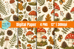 Cute Autumn Digital Paper PNG Product Image 1