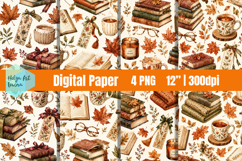 Cute Autumn Digital Paper PNG Product Image 1