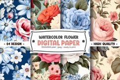 WATERCOLOR FLOWER DIGITAL PAPER Product Image 1