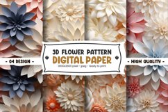 3D FLOWER PATTERN DIGITAL PAPER Product Image 1