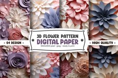 3D FLOWER PATTERN DIGITAL PAPER Product Image 1
