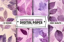 Watercolor leaves digital paper Product Image 1