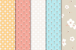 Asian Blossom Floral and Geometric Digital Papers Set Product Image 3