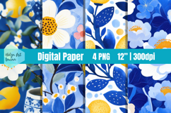 Flowers Digital Paper PNG Product Image 1