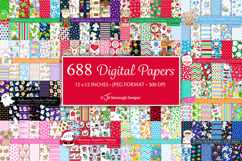 Digital Paper Big Bundle - 688 Patterns Product Image 1