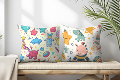 Playful Kids Cartoon Seamless Pattern | Fun Digital paper Product Image 2