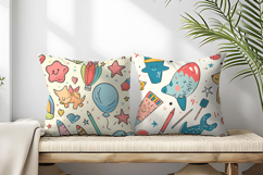 Seamless Playful Kids Pattern | Fun Childlike Digital Paper Product Image 2