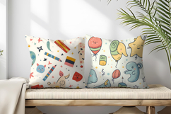 Seamless Playful Kids Pattern | Fun Childlike Digital Paper Product Image 2