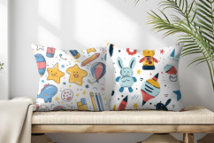 Seamless Playful Kids Pattern | Fun Childlike Digital Paper Product Image 2