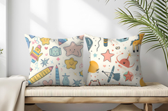 Playful Kids Seamless Pattern | Cute Cartoon Children DP Product Image 2