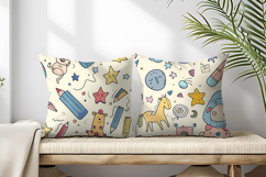 Seamless Playful Kids Pattern | Fun Childlike Digital Paper Product Image 2