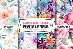 Colorful flower digital paper Product Image 1
