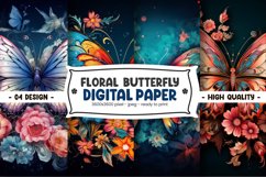 Floral butterfly digital paper Product Image 1