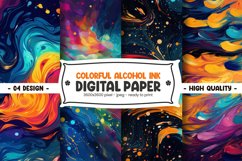 Colorful alcohol ink digital paper Product Image 1