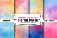 Colorful watercolor digital paper Product Image 1