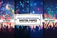 Patriotic Day Celebration Background Digital Paper Product Image 1