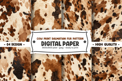 Cow print dalmatian fur pattern digital paper Product Image 1