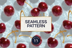 Glitter Coquette Cherry Pattern | Sparkly Glam Texture Paper Product Image 3