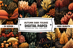 Autumn Dark Foliage Digital Paper Product Image 1
