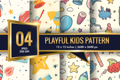 Playful Kids Cartoon Seamless Pattern | Fun Digital paper Product Image 1