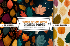 Golden Autumn Leaves Digital Paper Product Image 1