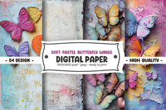 Soft Pastel Butterfly Wings digital paper Product Image 1