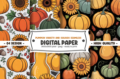 Pumpkin Variety and Squash Seamless Paper Product Image 1