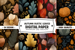 Autumn Rustic Leaves Digital Paper Product Image 1