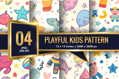 Playful Kids Cartoon Seamless Pattern | Fun Digital paper Product Image 1