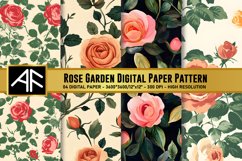 Rose Garden Digital Paper Pattern Product Image 1