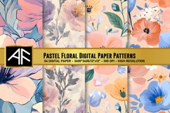 Pastel Floral Digital Paper Patterns Product Image 1