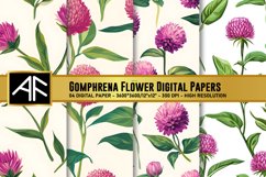 Gomphrena Flower Digital Paper Patterns Product Image 1