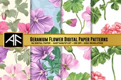 Geranium Flower Digital Paper Patterns Product Image 1
