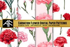 Carnation Flower Digital Paper Patterns Product Image 1