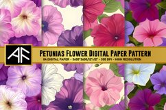 Petunia Flower Digital Paper Pattern Product Image 1