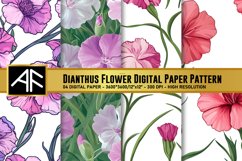 Dianthus Flower Digital Paper Patterns Product Image 1