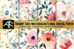 Shabby Chic Floral Digital Paper Pattern Product Image 1
