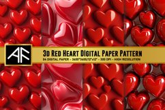 3d Red Heart Digital Paper Pattern Product Image 1