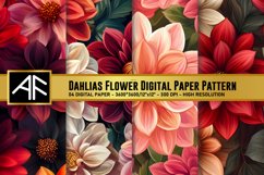 Dahlia Flower DIgital Paper Patterns Product Image 1