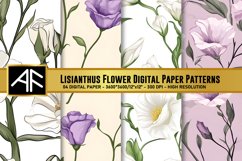 Lisianthus Flower Digital Paper Patterns Product Image 1