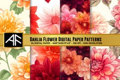 Dahlia Flower DIgital Paper Patterns Product Image 1