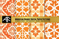 Moroccan Orange Digital Paper Patterns Product Image 1