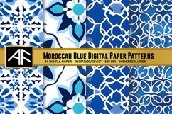 Moroccan Blue Digital Paper Patterns Product Image 1