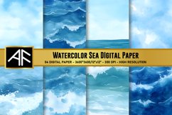 Watercolor Sea Digital Paper Product Image 1