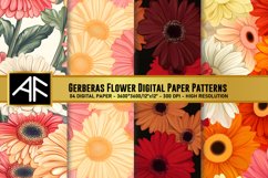 Gerberas Flower Digital Paper Patterns Product Image 1