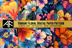 Vibrant Floral Digital Paper Pattern Product Image 1