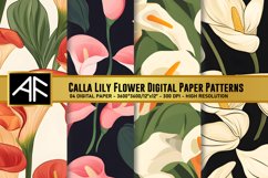 Calla Lily Flower Digital Paper Patterns Product Image 1