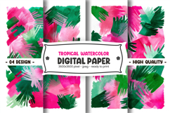 Tropical watercolor digital paper Product Image 1
