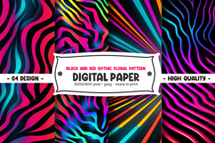 Black and red gothic floral pattern digital paper Product Image 1